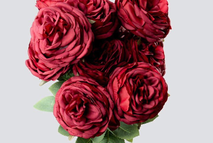 GARDEN ROSE BUNCH X10-DK.RED 1